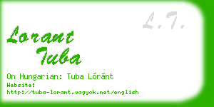 lorant tuba business card